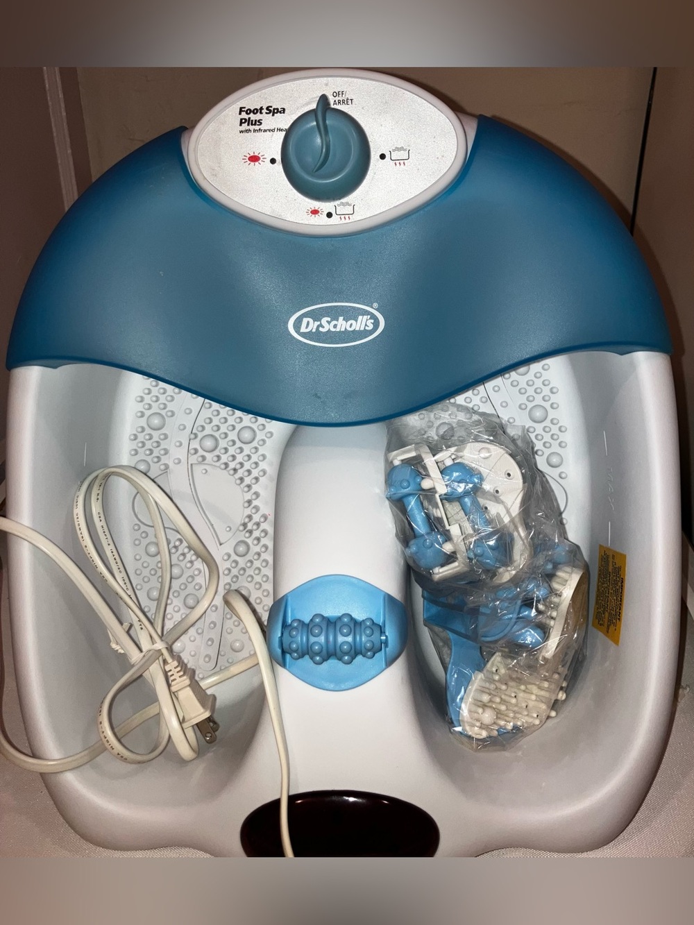 Dr. Scholl's Blue and White Foot Spa with Dial Control